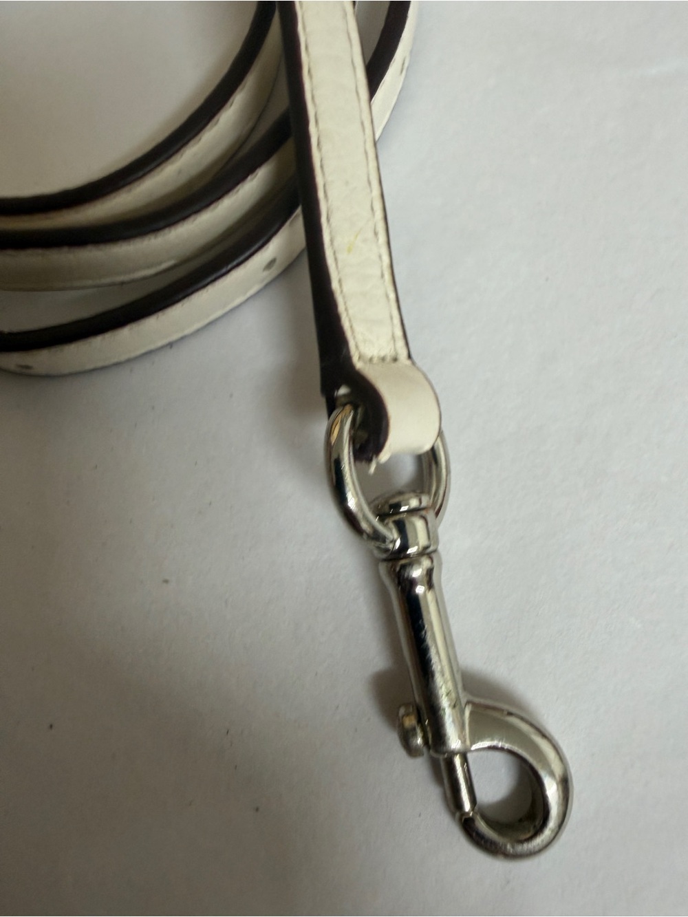 Coach off White /cream Leather adjustable replacement Strap Silver Hardware - Picture 3 of 9